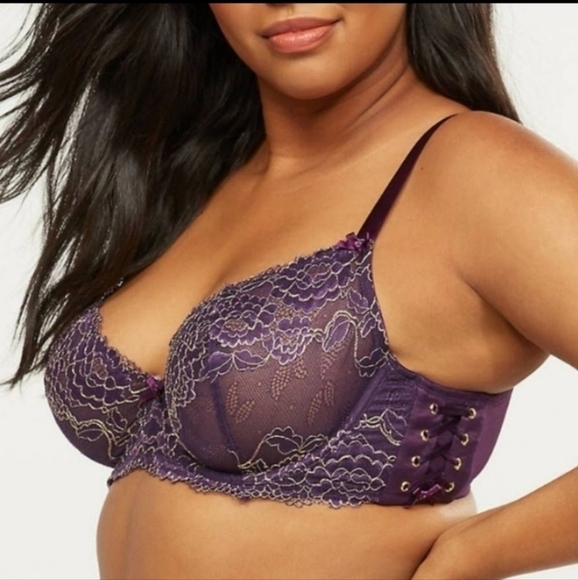 Cacique Purple Unlined Balconette Bra 46DD - Picture 1 of 10